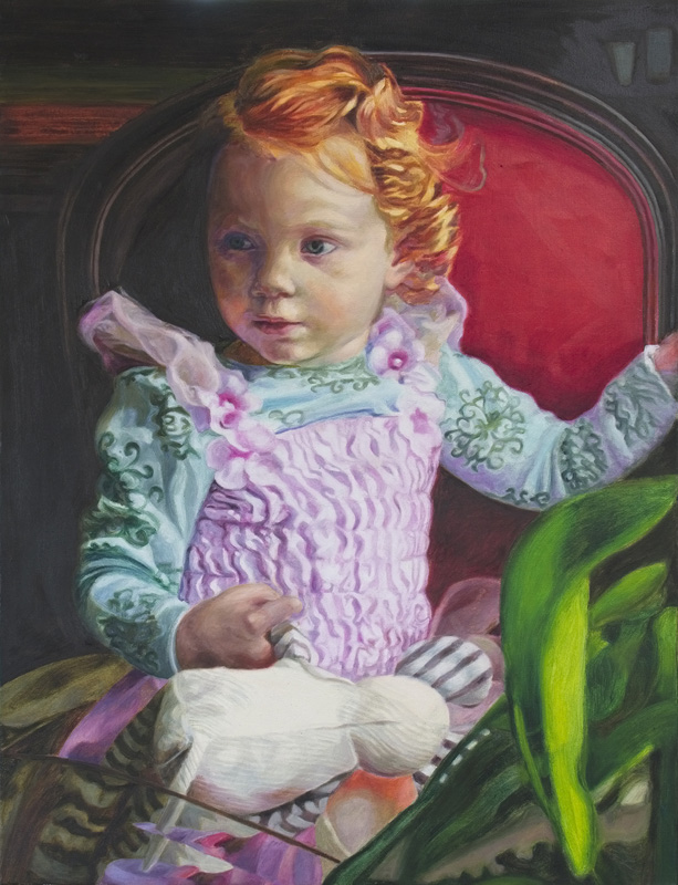 Solange in a Chair with Toy Mouse